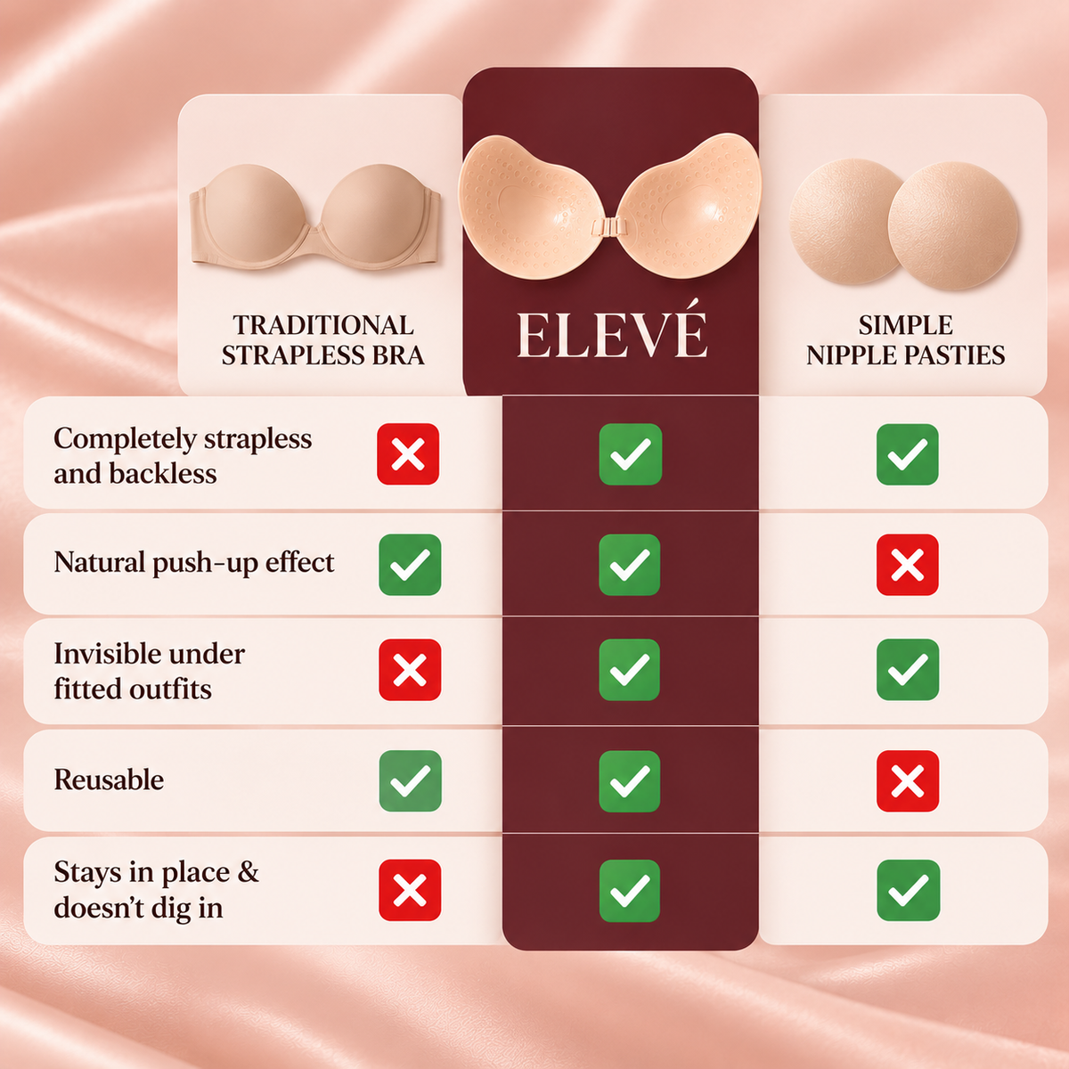 Elevé™ Invisible Adhesive Push-Up Bra